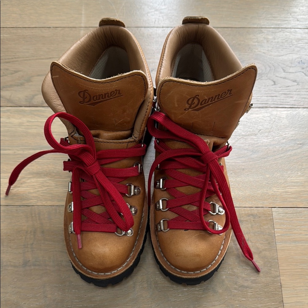 Danner Tan Boots with Red Laces